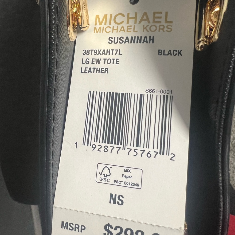 Michael Kors Black Saffiano Shoulder Tote with Gold Hardware - Picture 3 of 7
